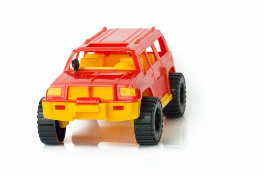 Toy car, isolated on a white background.