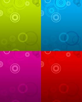 4 Variations of a Colorful Circles Illustration