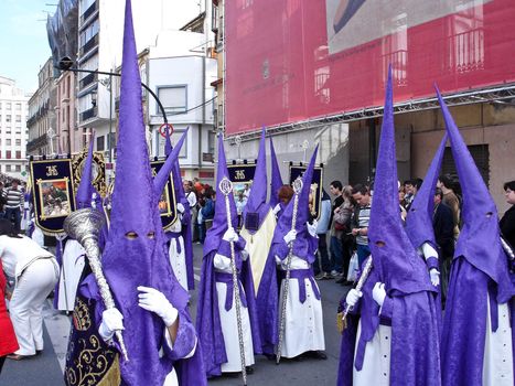 MALAGA, SPAIN - APRIL 5 : Semana Santa (Holy Week) Procession in the streets on April 4, 2008 in Malaga