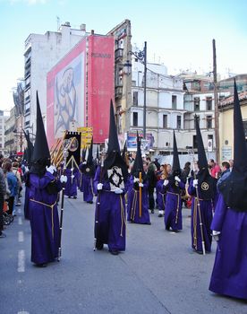 MALAGA, SPAIN - APRIL 5 : Semana Santa (Holy Week) Procession in the streets on April 4, 2008 in Malaga