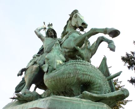 St George Killing the Dragon, sculpture