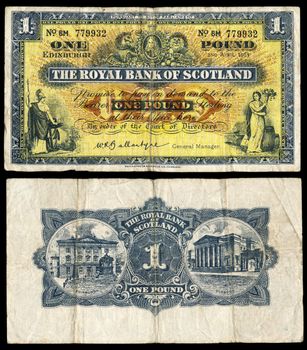 High resolution scan of an old Scottish pound note