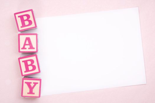 Blank card for a new baby or baby shower invitation