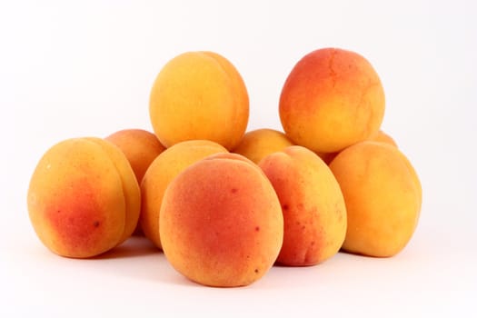 Fresh, colorful ripe apricots, isolated