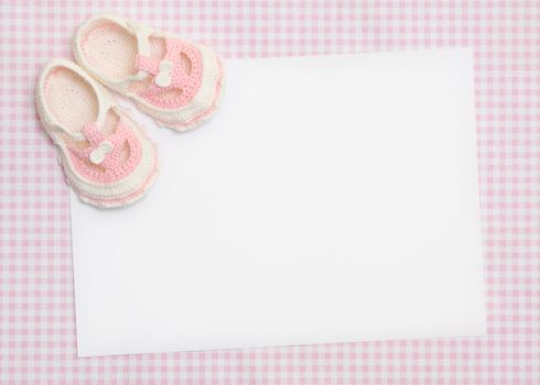 Blank card for new baby or baby shower invitation