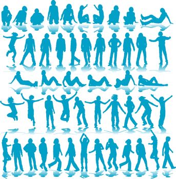 50 different silhouettes of man