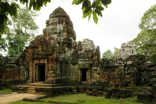 Runs of ancient Cambodian temple in the jungle.