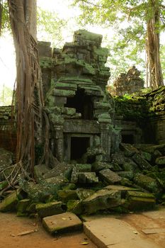 Runs of ancient Cambodian temple in the jungle.