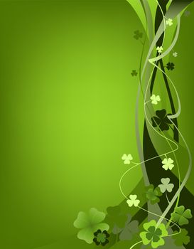 design for St. Patrick's Day with four and three leaf clovers 