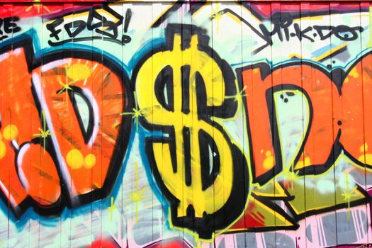Detail of graffiti on a wall in Berlin