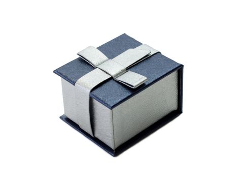 A little blue gift box over white background