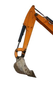 Construction site digger or excavator isolated on a white background