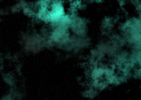 Space background image with jade clouds drifting across the sky