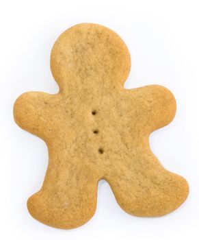 Blank gingerbread man isolated against a white background