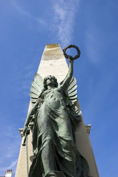 A statue of the angel of peace