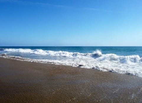 The beach in Maspalomas in Gran Canaria.