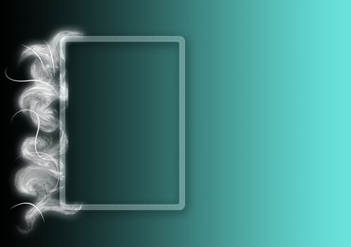 background with frame, drawing fantasy faded green and white background