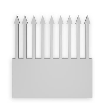 arrows upward on white background - 3d illustration