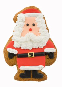 Santa Claus gingerbread isolated against a white background