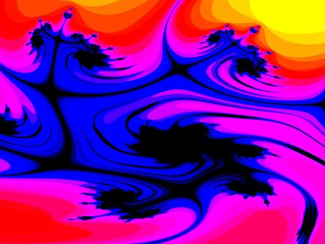 A colourful fractal pattern background.