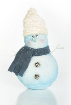 Snowman with woolly hat and scarf