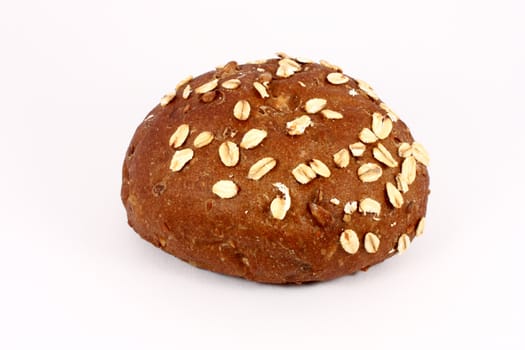 Pastry with oat seeds isolated
