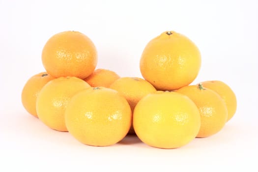 stack of mandarines isolated on white