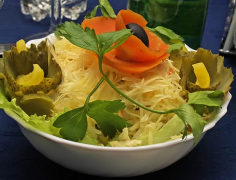 Beautifully served cheese salad