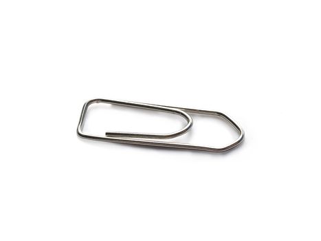 Metal paper clip with clipping path. Shadow is not included with the clipping path.