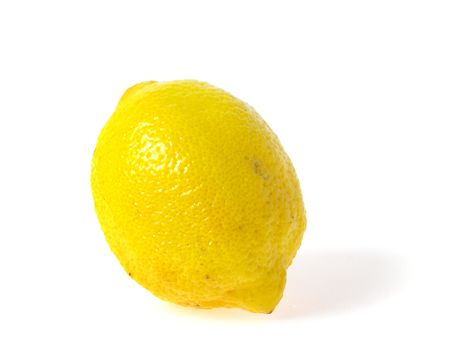 Photo of one lemon on white background