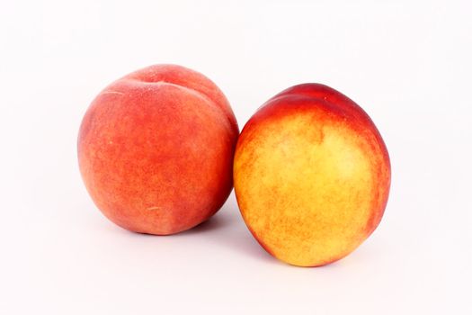 fresh ripe peach and nectarine, isolated