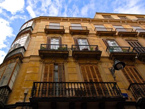 Old  Apartment Buildings in Malaga Spain