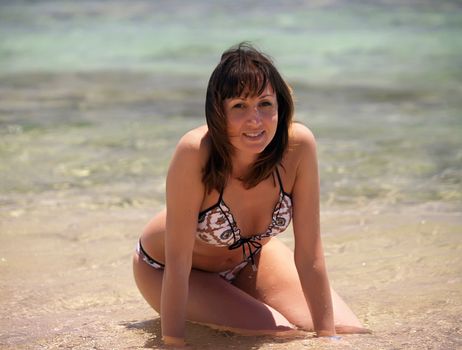 woman enjoying the sun on vacation  