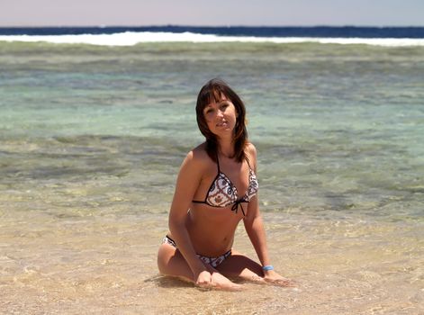 woman enjoying the sun on vacation  