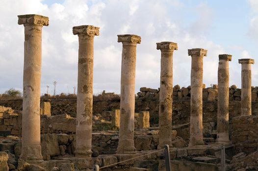 Columns at archeologic site, Cyprus