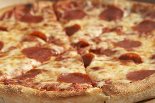 a close up picture of a pizza