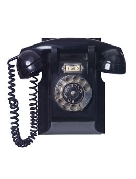 Vintage telephone isolated on white background