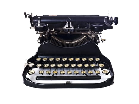 Vintage typewriter isolated on white background