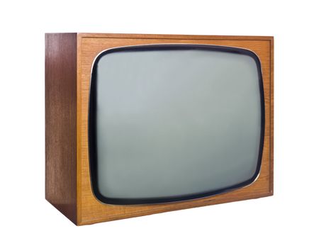 Vintage television isolated on white background