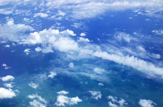 top view from airplane - - clouds