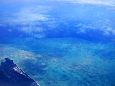 top view from airplane - - clouds