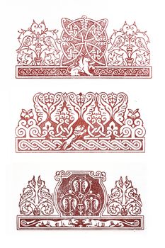 Photo of three kinds of an ornament for design.