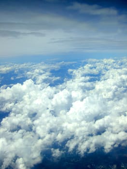 top view from airplane - - clouds