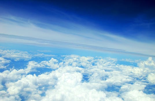 top view from airplane - - clouds