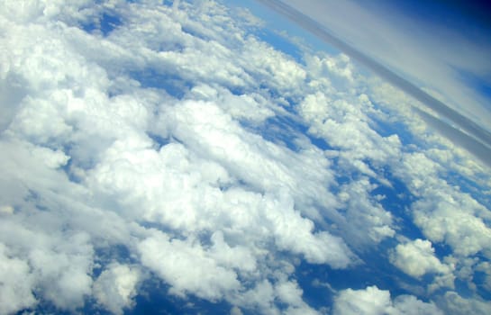 top view from airplane - - clouds