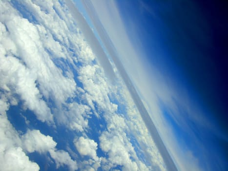 top view from airplane - - clouds