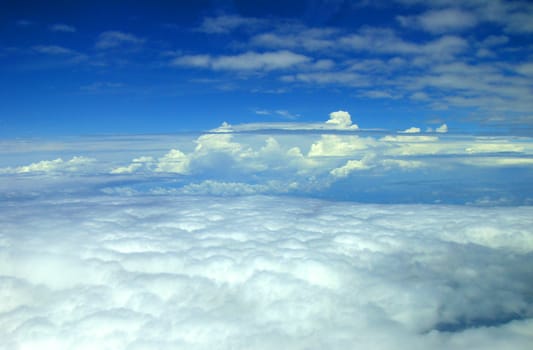 top view from airplane - - clouds