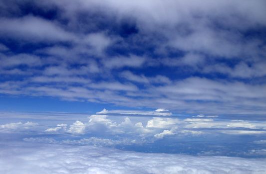 top view from airplane - - clouds