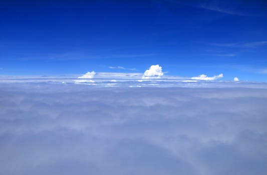 top view from airplane - - clouds