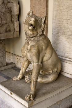 Antique statue of pretty dog in Vatican